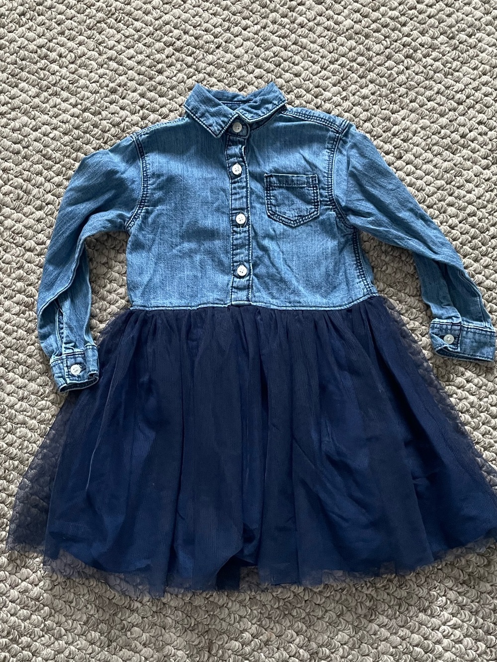 OshKosh B'gosh Denim Top Navy Tulle Skirt Dress